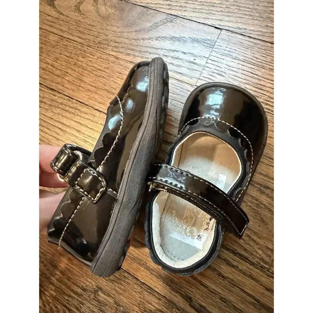 See Kai Run Jane II Black Patent Leather Mary Jane Shoes Size Toddler Girl 6 NEW